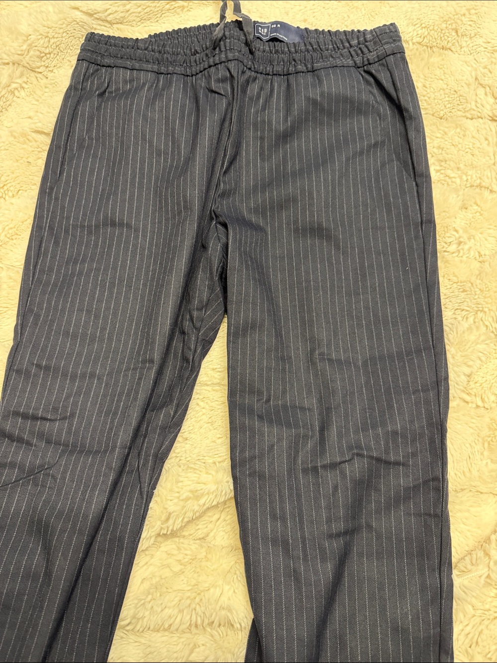 GAP navy Pinstripe Drawstring Trousers with pockets - Picture 2 of 4